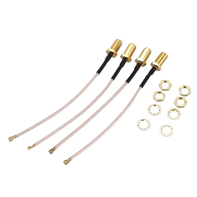 

Pack Of 4 RF U.FL(IPEX/IPX) Mini PCI To RP-SMA Female Pigtail Antenna Wi-Fi Coaxial RG-178 Low Loss Cable (4 Inch (10 Cm))