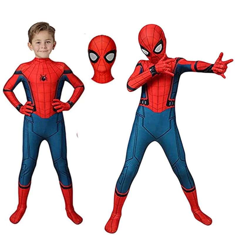 

Spider Man Cosplay Costume For Child Kids Homecoming Spiderman Suit Superhero Zentai Jumpsuit Halloween Carnival Party Costume