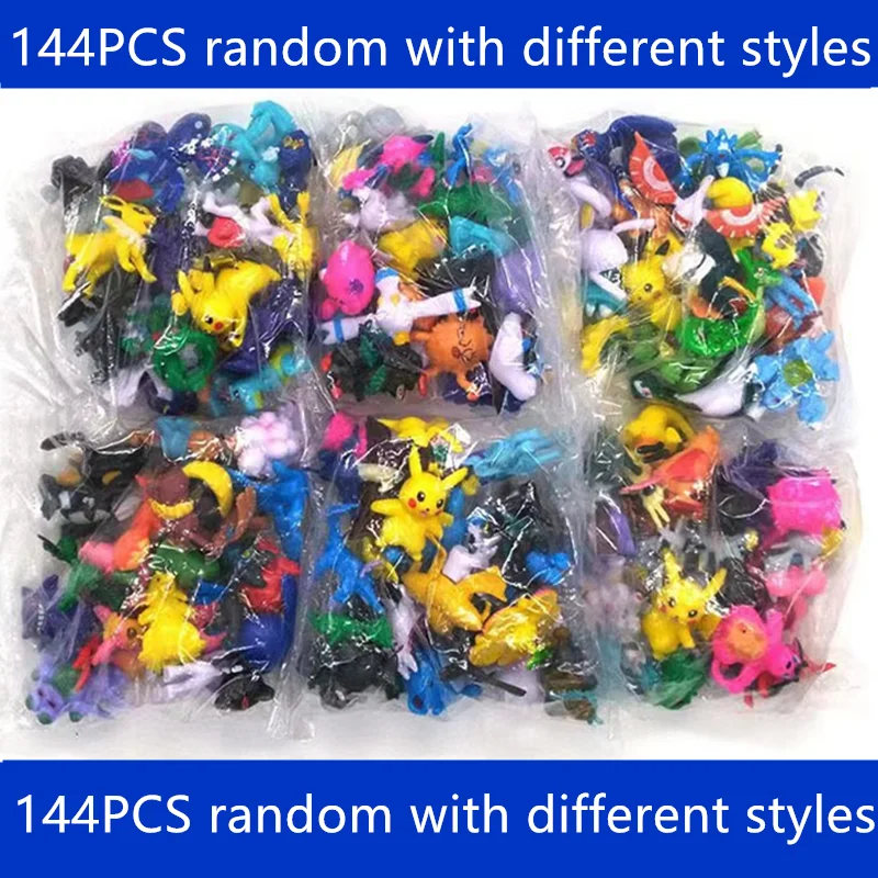 thumbnail image 1 of 1-144 piezas Caja de regalo de Pokémon Regalo de Navidad Figuras de acción Juguetes Figuras de anime genuinas de Pikachu Juguetes de Pokémon para niños, 1 of 5
