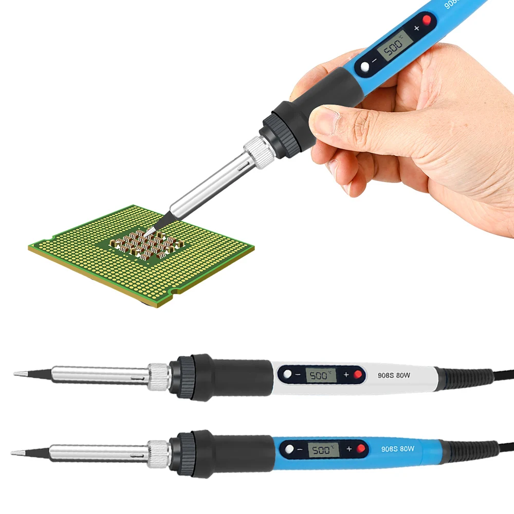 AC110V 220V 80W Electric Soldering Iron Digital Display Temperature Adjustable Soldering Iron Set Quick Heat EU/US Plug