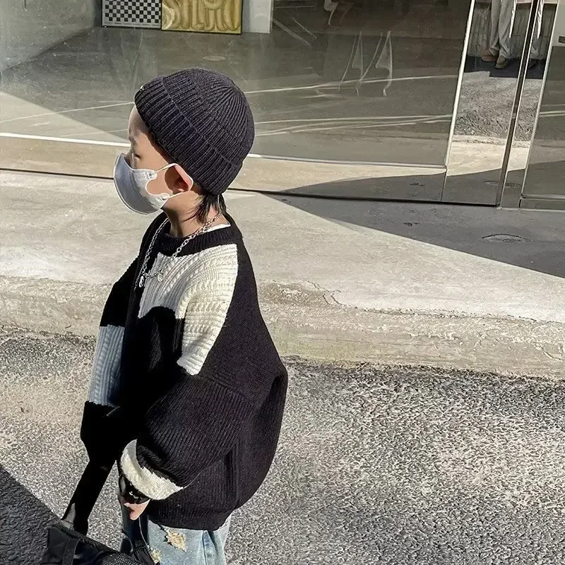 아동용 스웨터 가을 스타일 중소 학교 아동용 봄 탑 유행 소년 니트 봄 얇은 스타일