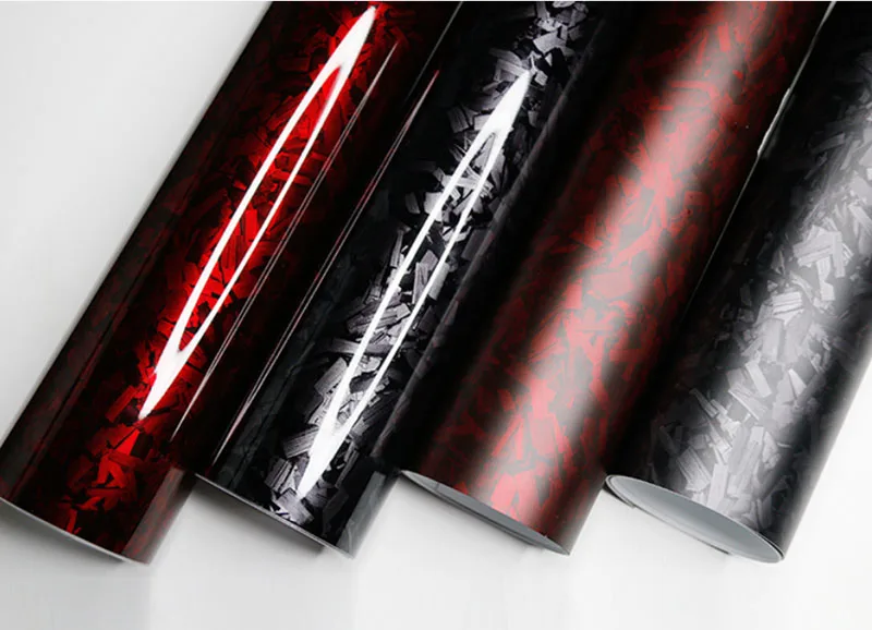 

Highest Quality Black Red Grey Forged Carbon Fiber Vinyl Wrap Roll Car Wrapping Roll Film with Air Bubble Free