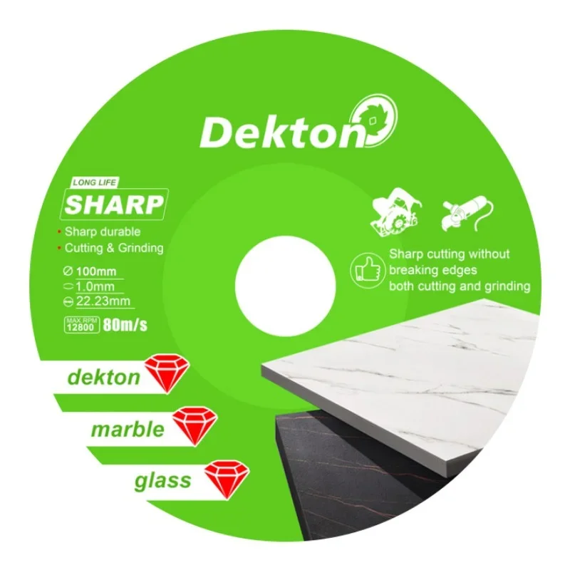 Diamond Cutting Disc for Marble, Tile, Glass, and Jade Polishing - 22.23mm Brazing Saw Blade, 100-125mm Diameter