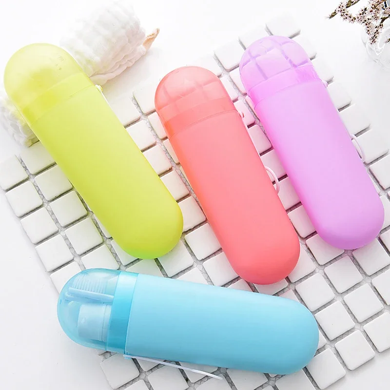 Compact Travel Toothbrush and Toothpaste Holder - Bathroom Storage and Organizer Case