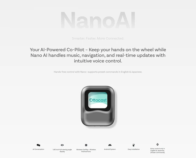 OTTOCAST Nano AI BOX Wirelss Carplay Android Auto AdaPter