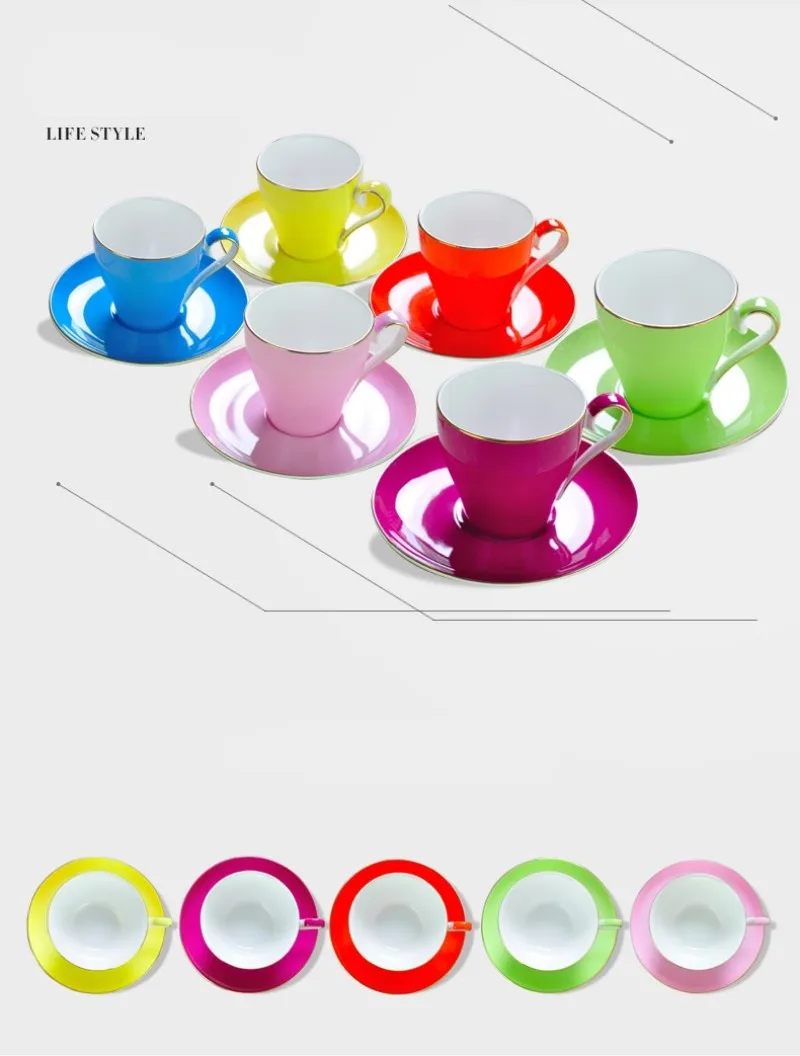220ML, colorful bone china coffee cup 
