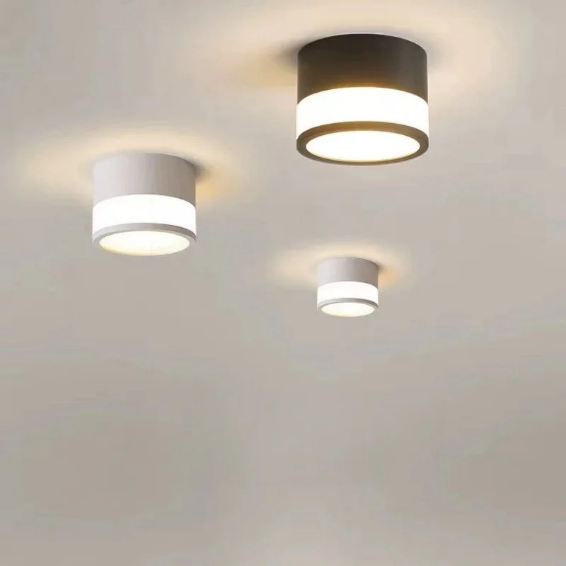 Simple black white Downlights 7W 9W 12W 15W Surface mounted for Living room Bedroom Corridor Hallway Ceiling Lighting 220V 110V
