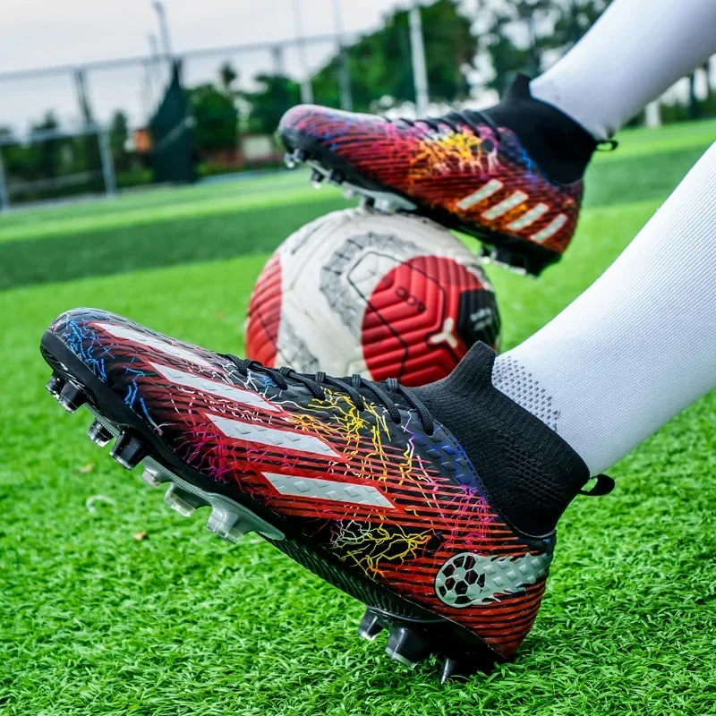 Men Soccer Shoes Futsal High Ankle Football Boots Training Sport Comfortable Cleats FG/TF Match Sneakers Breathable Soft football shoes