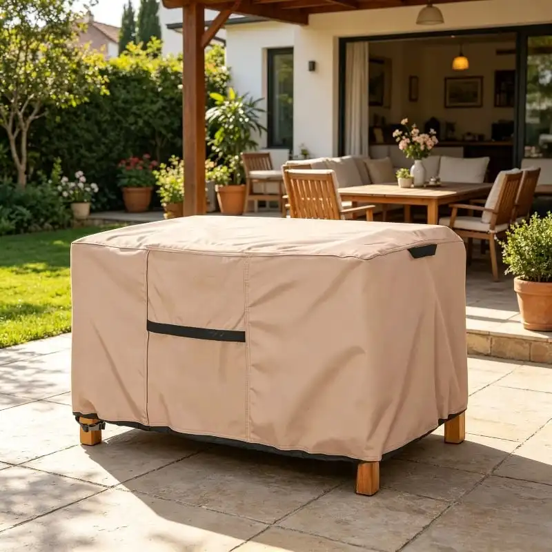 Durable Waterproof Rectangular Patio Coffee Table Cover - Heavy-Duty Outdoor Protector