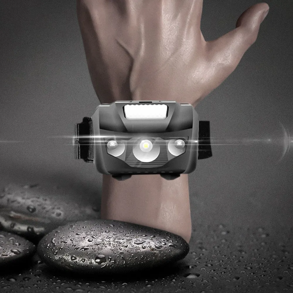 Portable light wristlight strap 4 mode LED flashlight super bright headlight headlamp flash torch lanterna use AAA battery