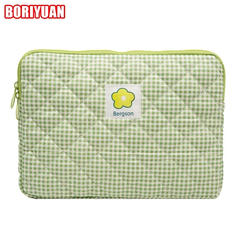 

11/13/14 Inch Tablet Case Laptop Inner Bag Plaid Flower Holding Bag for Ipad Pro 12.9 Tablet Shockproof Protective Storage Bag