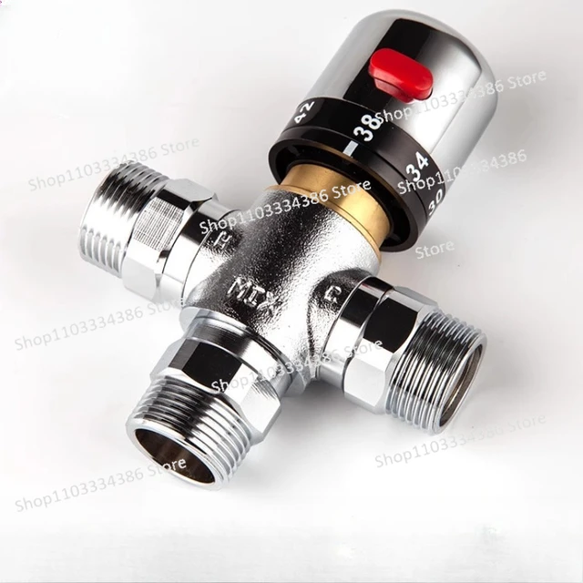 Factory Direct Sales, Brass Chrome-plated Thermostatic Mixing Valve, Solar Water Heater Adjustable Thermostatic Valve, Anti-burn 2