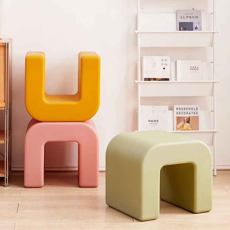 MOMO Home Small Stool Plastic Chairs Coffee Table Side Table