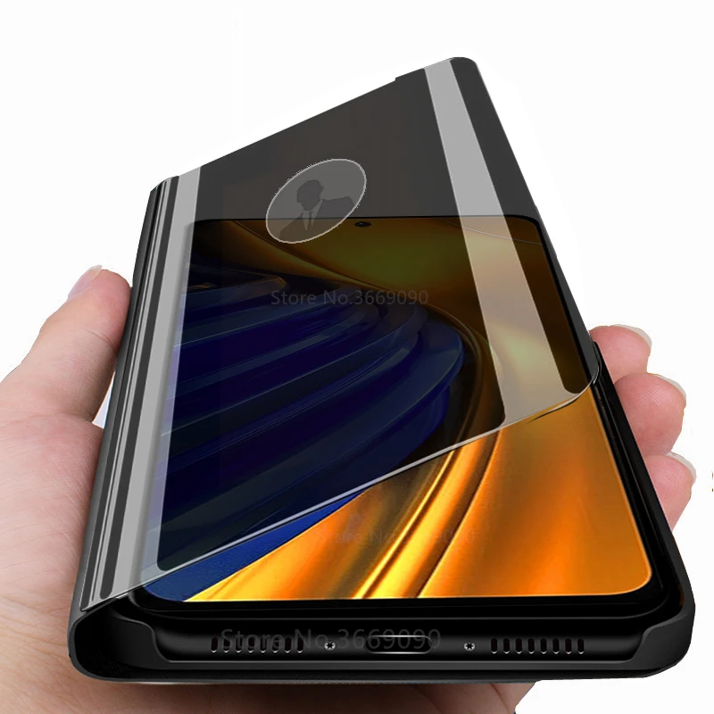 Smart Mirror Flip Phone Case For Xiaomi Poco F4 F 4 4F PocoF4 Shockproof Cover Poxo F4 5G Magnetic Stand Book Shell Coque Fundas