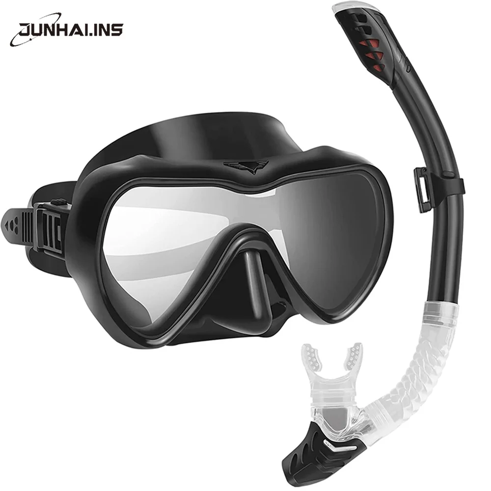 Anti fog tempered glass snorkeling mask for swimming, snorkeling and Scuba diving, professional adult snorkeling equipment