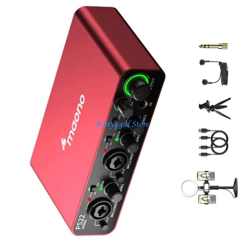 C7AB 사운드 인터페이스 USB XLR 마이크 악기 컴퓨터용 TRS 24bit/192kHz