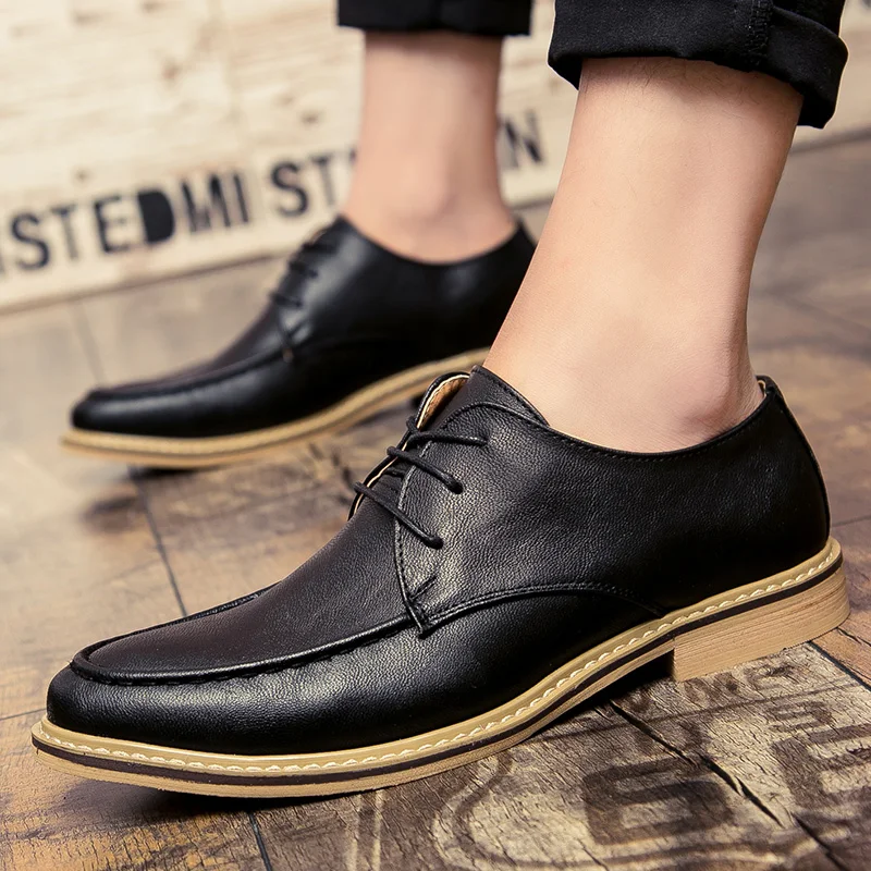 

Men Dress Shoes lace up fashion Elegant microfiber Leather Shoes For Men outdoor Formal Shoe Male Oxfords shoes men footwear