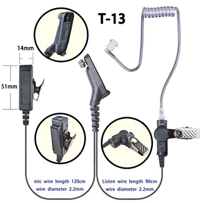 New Mic Earpiece Headset PTT For XiR P8260 XPR7550 APX8000 APX7000 APX6000 APX5000 Portable Two Way Radio