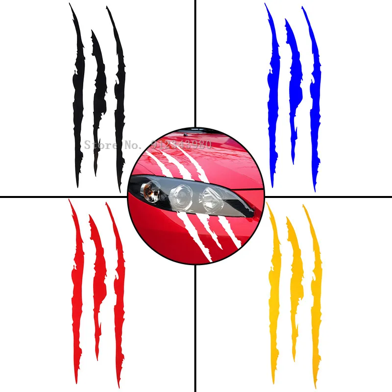 

Auto Car Motorcycle Sticker Reflective Monster Claw Scratch Stripe Marks Headlight Decal Car Stickers 40cmX12cm car accessories
