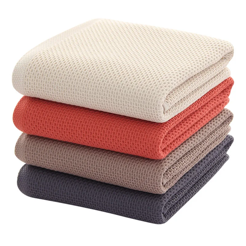 Bath Towel Honeycomb Waffle Cotton Aldult Super Absorption Soft 3 Buy 2 Get 1 Free