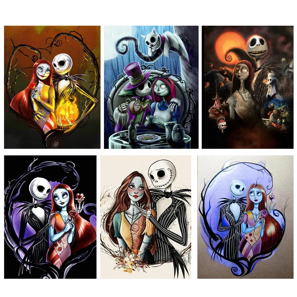 The Nightmare Before Christmas Jack Skellington And Sally Diamond