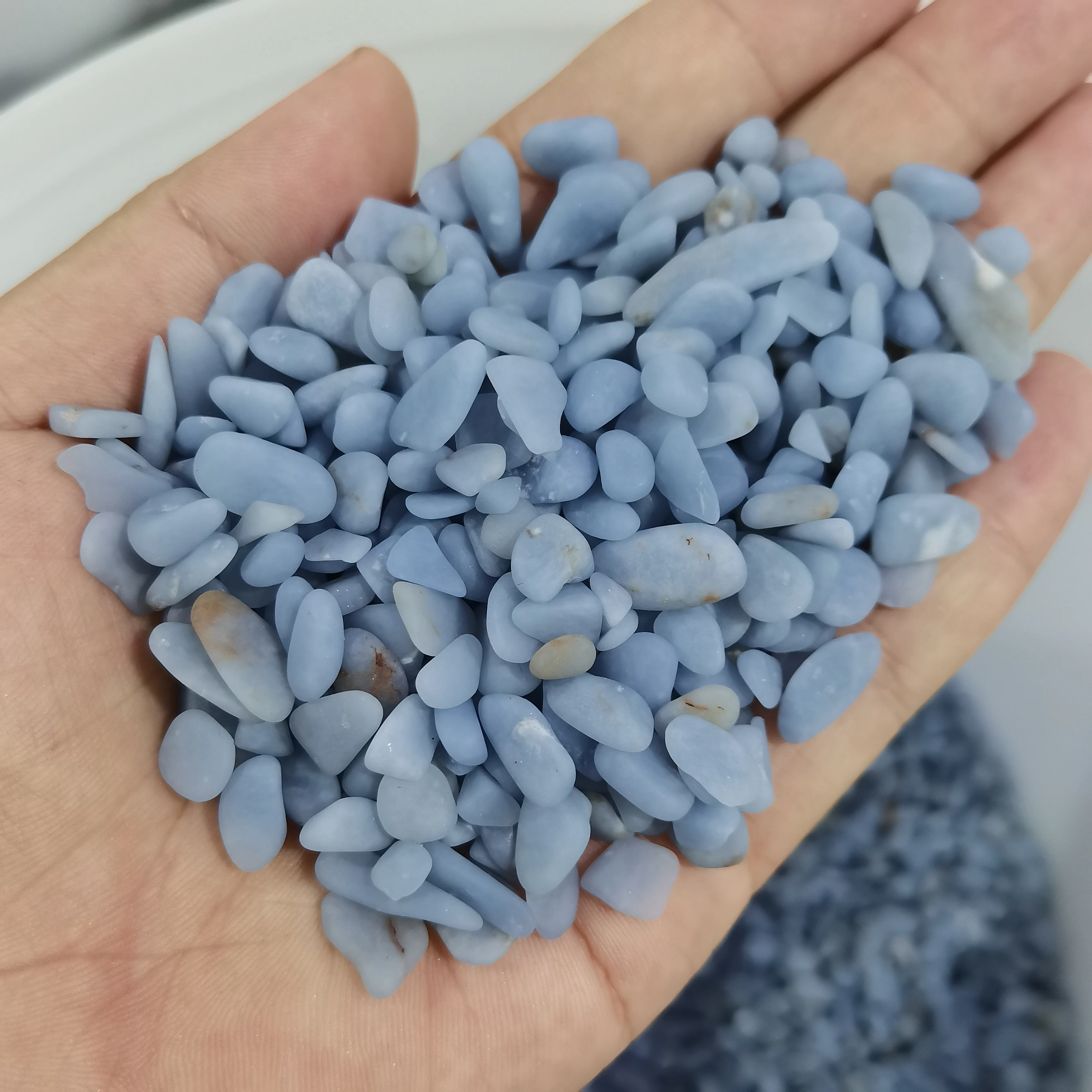 3-5 Natural Blue Angelite Gravel Irregular Crystal Stones Reiki Healing Crystal Quartz Specimen Natural Stones and Minerals 5