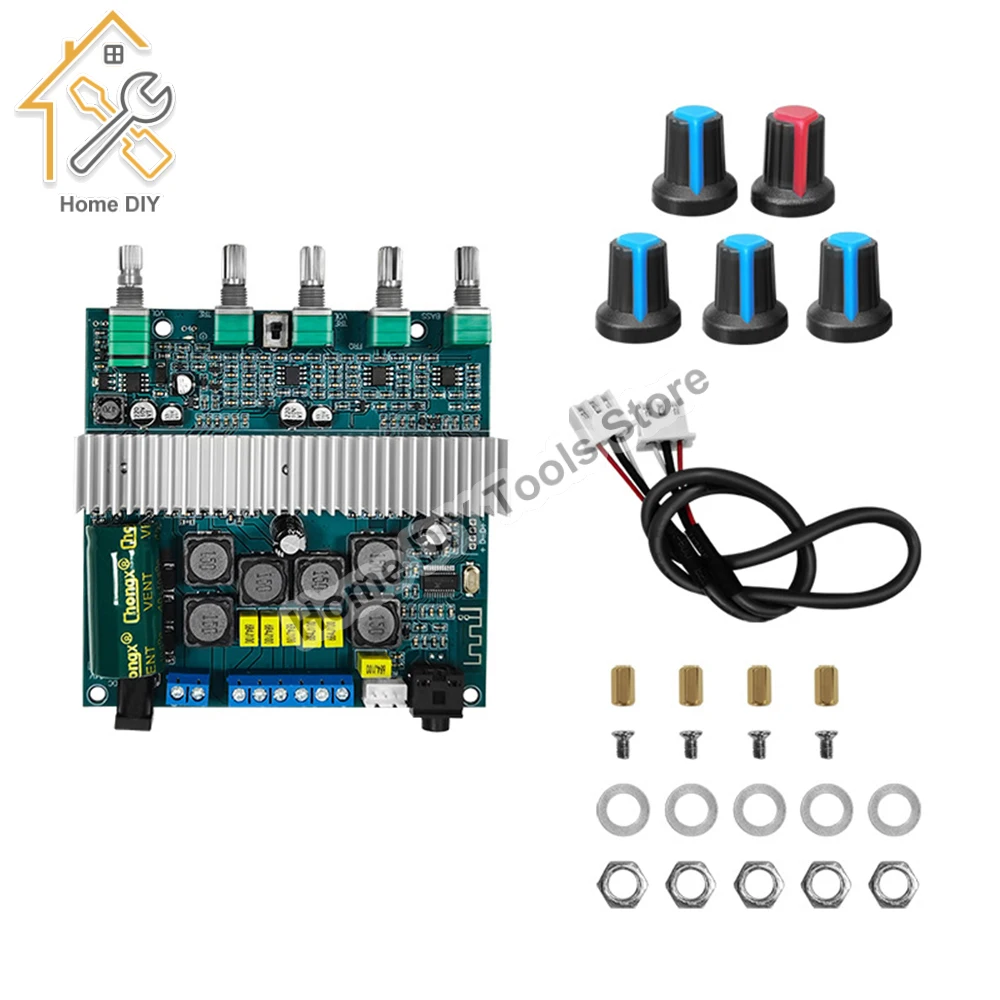 

TPA3116 Усилитель сабвуфера Аудио плата 2,1 HiFi Amplificador USB DAC Bluetooth 5,0 Усилители мощности 2x50 Вт 100 Вт