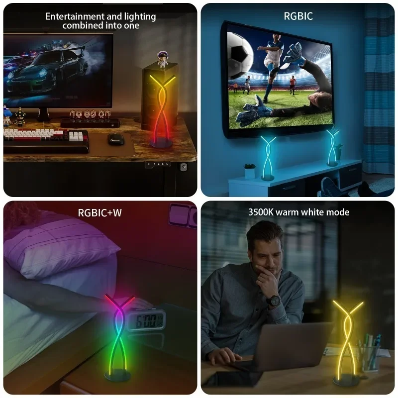 Okolní noc lehký RGBIC LED lehký muzika řádný ovládání podávacího rytmus lampa APP daleký ovládání pro ložnice esport TV dekorace