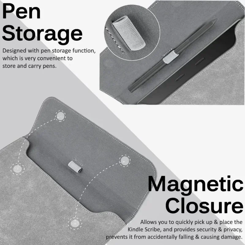 Slim Magnetic Sleeve Pouch with Stylus Pen Slot