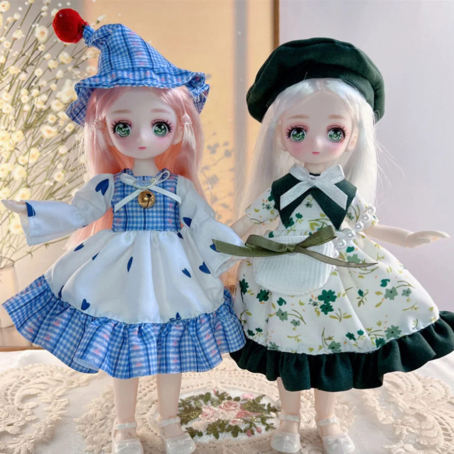 23cm Cute Anime Doll Set 1/7 Bjd Multi Joints Movable Doll with Clothes