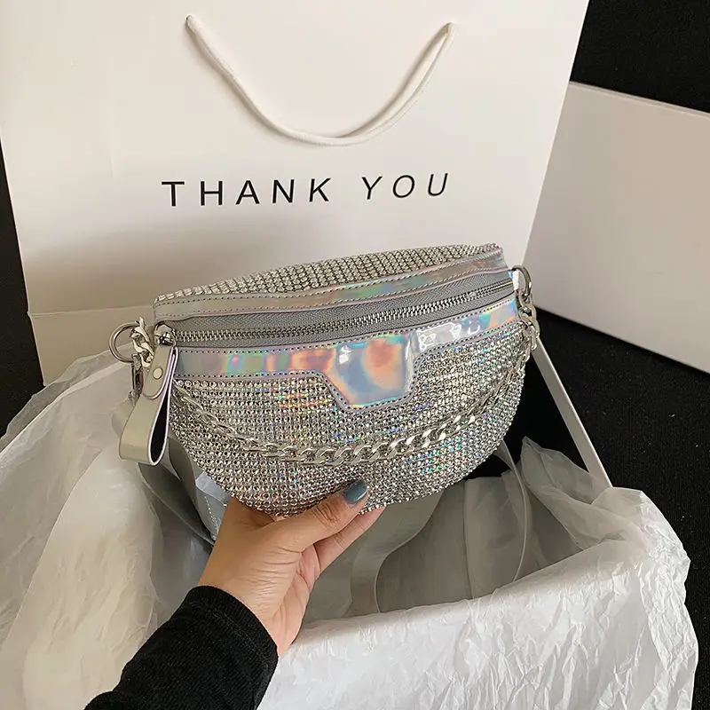 Women Fanny Pack Diamond Waist Belt Bag Luxury Designer Shoulder Bags For Women Fashion Handbag Chain Chest Pack Crossbody Bags waist bag,chest bag,crossbody bag,handbag tote bag