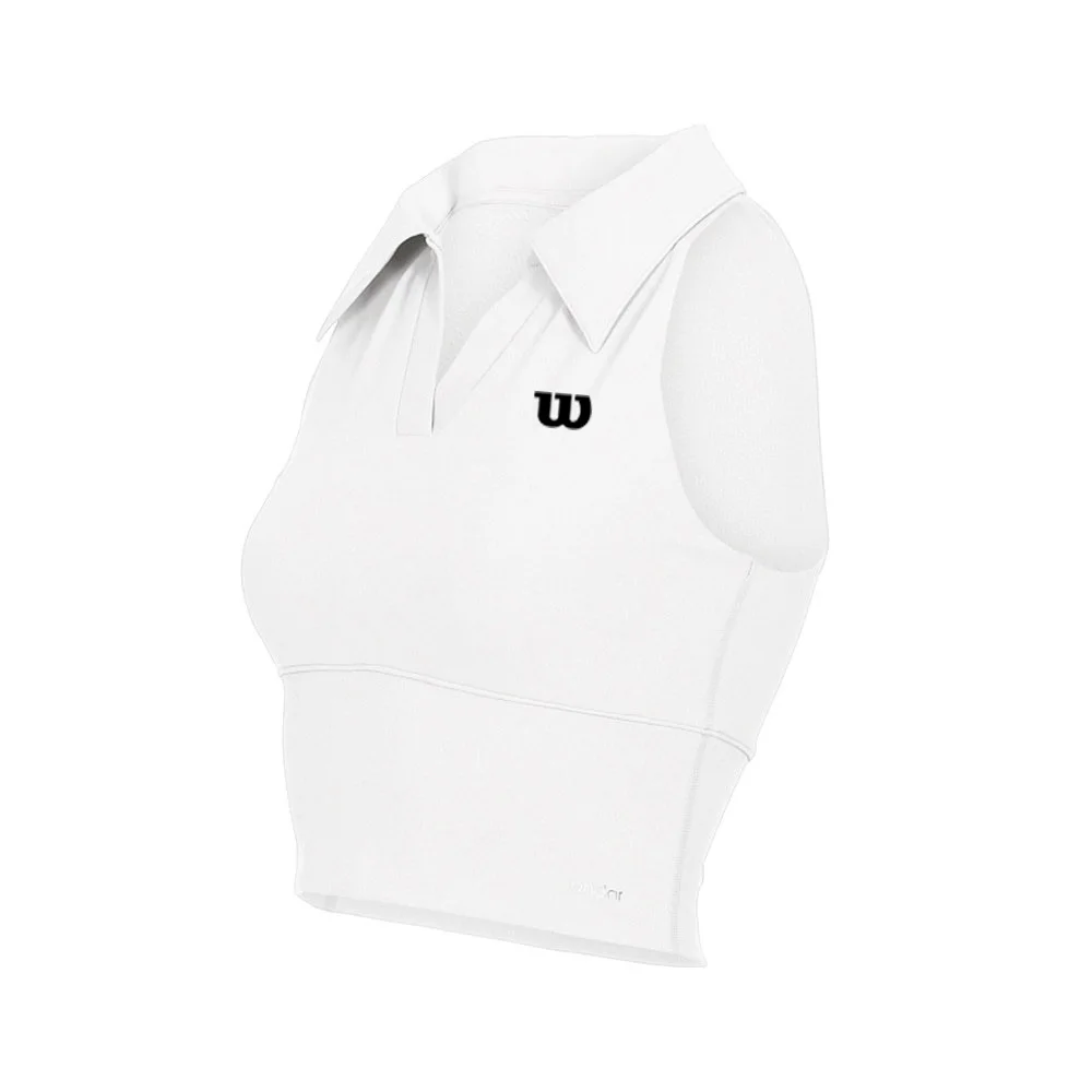 WILSON New Tennis Vest Women's Sports Casual Breathable Quick-Drying Sleeveless Lapel Short Top T-Shirt