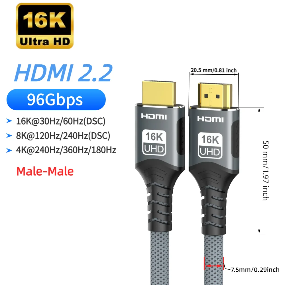 Ultra High-Definition HDMI Cable - Enhanced 16K/8K/4K Visual Experience