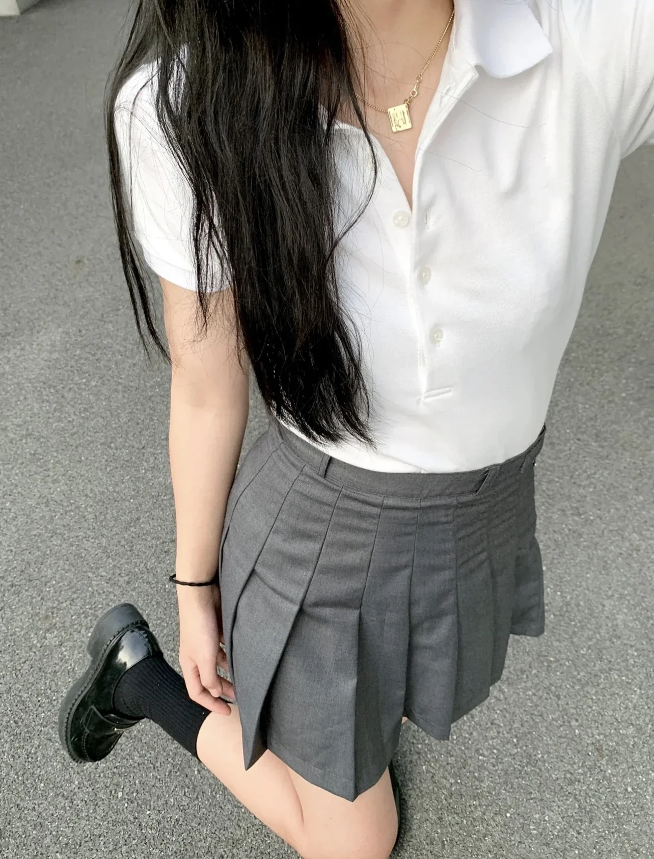 

RL Polo Collar Shirt Women's T-Shirt Slim High Waist Simple Casual Style Summer 2024 New Style tops Five button Lapel pony Tee