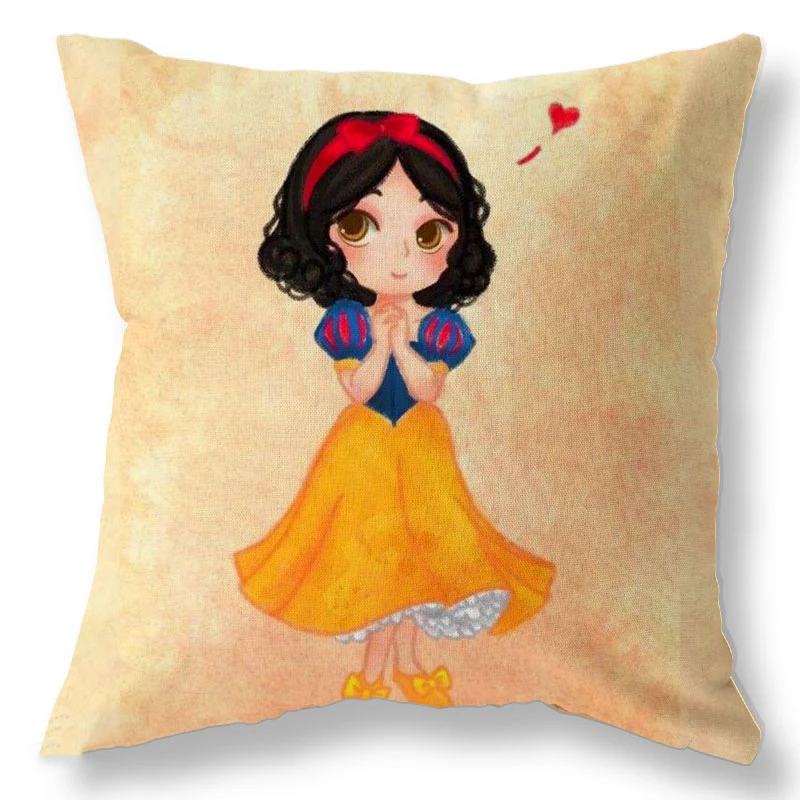 Disney Princess Pillowcase Mermaid Snow White Cinderella Aurora Ariel Belle Jasmine Pocahontas Princess Pillow Cover Girl