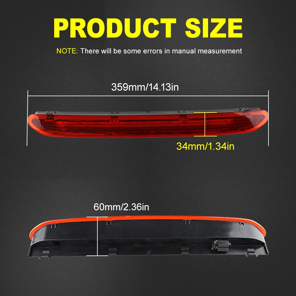 RED Smoked LENS LED Brake High Mount Third Brake Stop Light Lamp FOR VW Tiguan 2009 2010 2011 2012 2013 2014 2015 OEM:1K6945097A