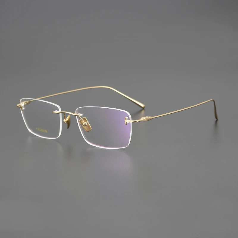 

Brand Design Titanium Business Rimless Glasses Frame Men Trendy Rectangle Frameless Eyeglasses Women Ultralight Myopia Eyewear