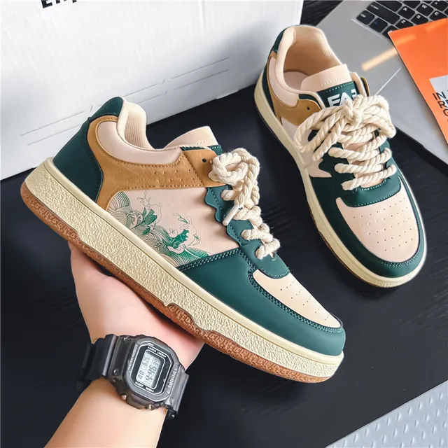 Men's Casual Breathable Sports Shoes Hong Kong Style Versatile Low Cut Flat Heel Synthetic Leather Upgraded Summer Autumn Winter 1