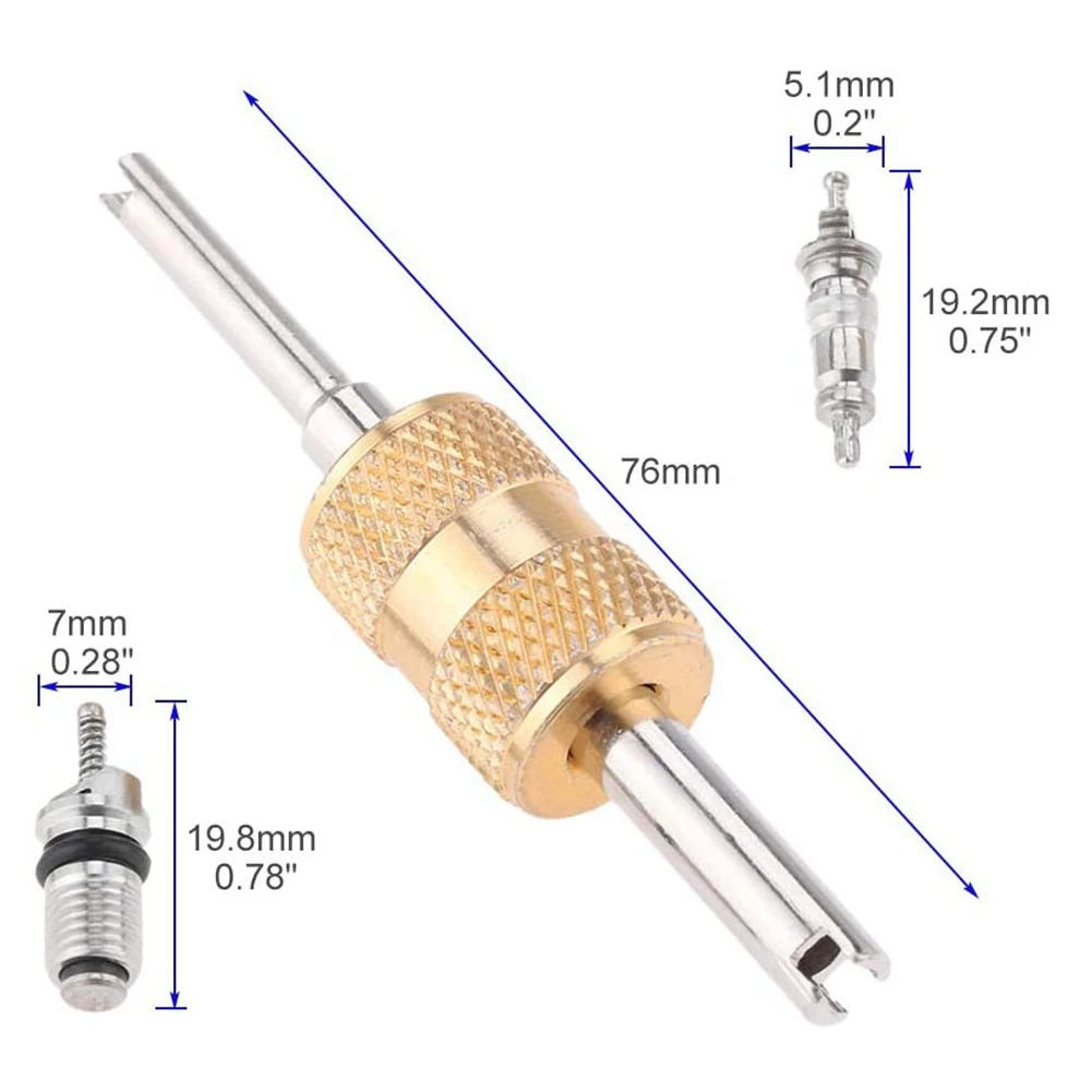 17Pcs Air Conditioning Valve Core Kit Valve Cores Accessories A/C R12 R134A Refrigeration Stem Core Remover Tool