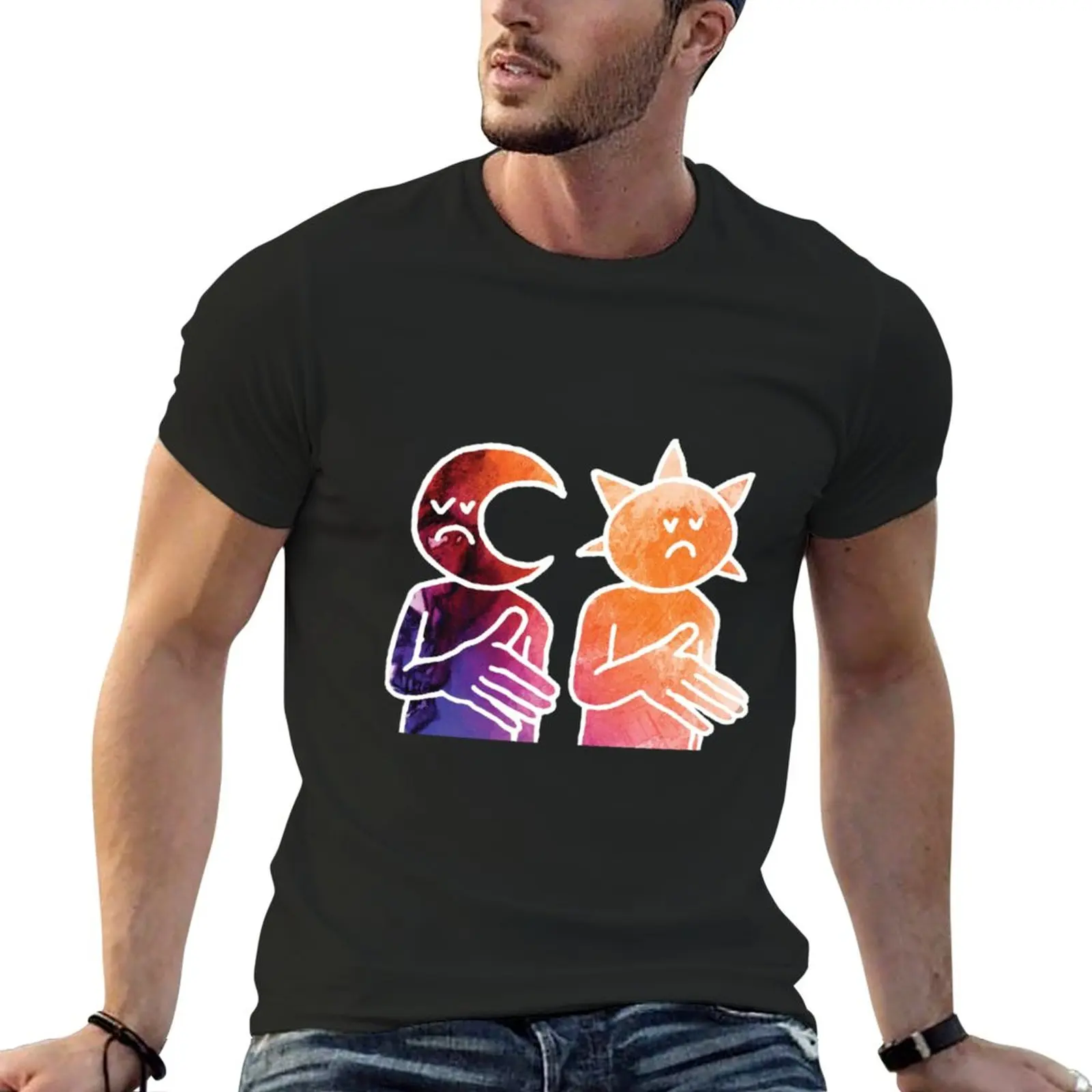 

New Day N Nite Sun and Moon (White) T-Shirt oversized t shirt summer tops Short sleeve tee designer t shirt men