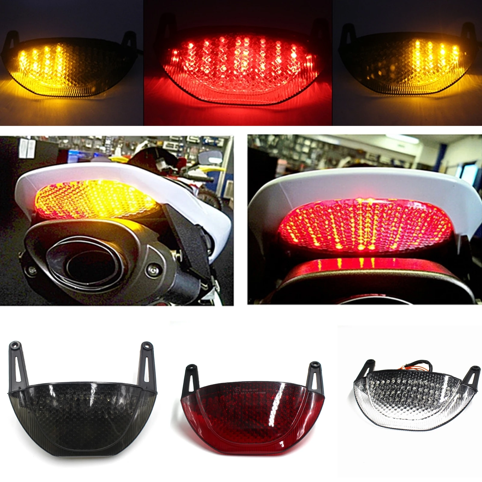 

For Honda CBR600RR F5 2007-2013 Motorcycle Rear LED Taillamp Tail Brake Lamp Turn Signal Indicator Stoplamp Bulb Motorbike Light