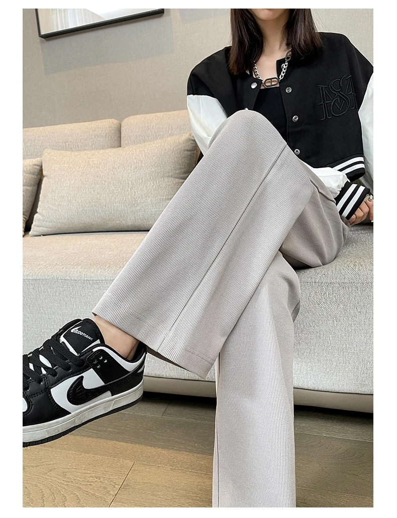 trousers for women Women Chic Office Wear Straight Pants Vintage High  Ladies Trousers Baggy Korean 2022 Spring/Summer/Autumn Wide Leg Female fashion clothing