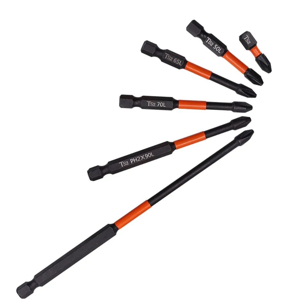 

6Pcs PH2 Impact Screwdriver Bits Magnetic Alloy Steel Cross Head 25-150mm For Electric Screwdriver Hand Drill Tool Parts