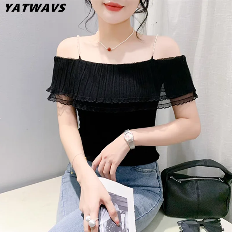 Shoulder Cut Slim Tops ZRS0056