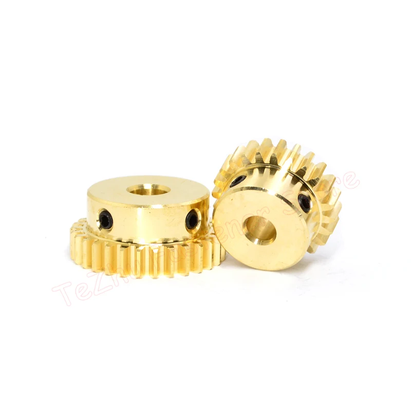 1pc 15T-50T 1M Brass Spur Gear 1 Module 15 16 18 20 22 24 25 28 30 40 50 Teeth Motor Gears with Step Bore 4 5 6 7 8 10 12mm