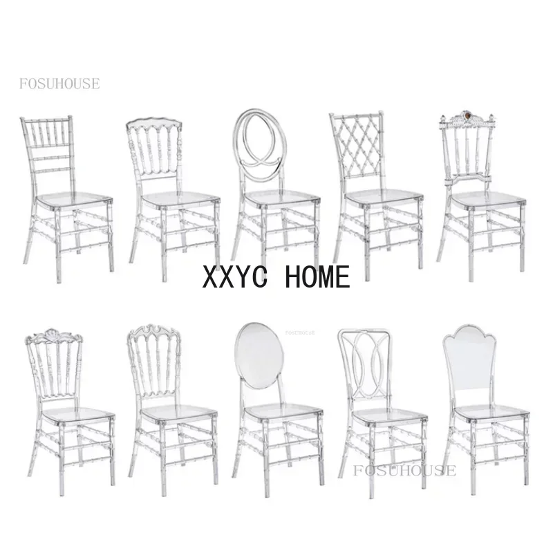 Home Transparent Dining Chair Hotel Crystal Chair Commercial Furniture Outdoor Wedding Banquet Lounge Chairs For Events