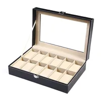 DELESYS-Boîte de montre en cuir PU avec serrure, boîte de rangement de montre de style traditionnel, étui cadeau, 2 emplacements, 3 emplacements, 4 emplacements, 5 emplacements, 6 emplacements, 8 emplacements, 10/12 em 6