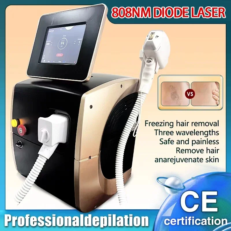 3000W Beauty equipment 808 Diod Laser755nm 1064nm 808nm Hair Removal Machine Ice Platinum 3 Wavelength Laser painless Machine