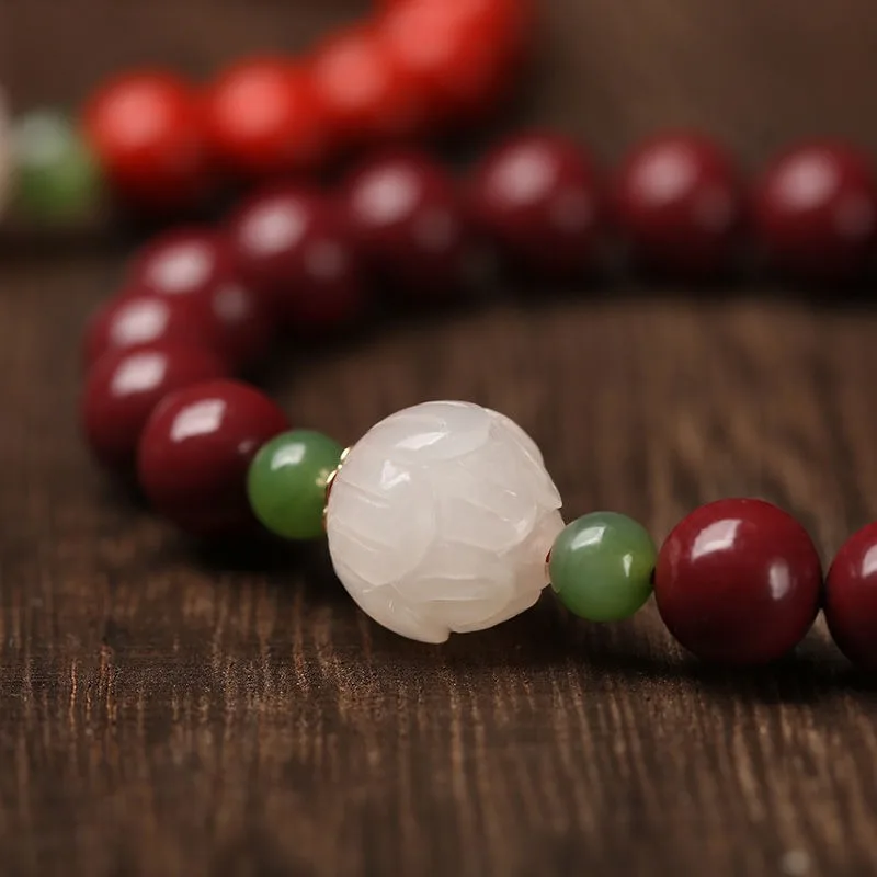 

Браслет из киновари фиолетовый золотой песок, животное, год доставки, год Тигра, красный цвет, браслет из киновари подарок