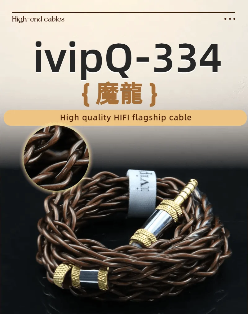 ivipQ-334 iem Cable Flagship Litz Frozen 7N OCC Kopfhörer-Upgrade-Kabel mit 3,5 mm/4,4 mm/miniXLR für HD650 HD800 HIFIMAN ANANDA – Detail 1